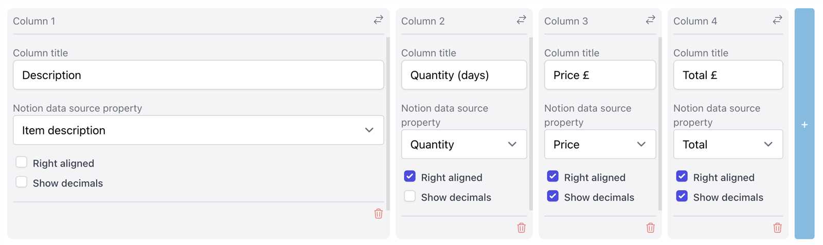 line item invoice template