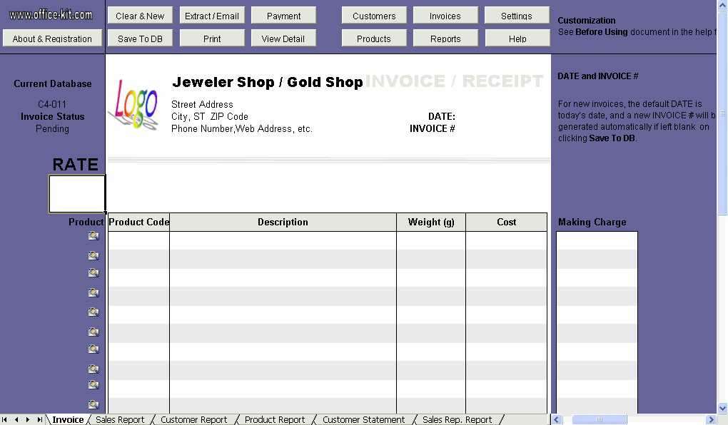 open office billing invoice template