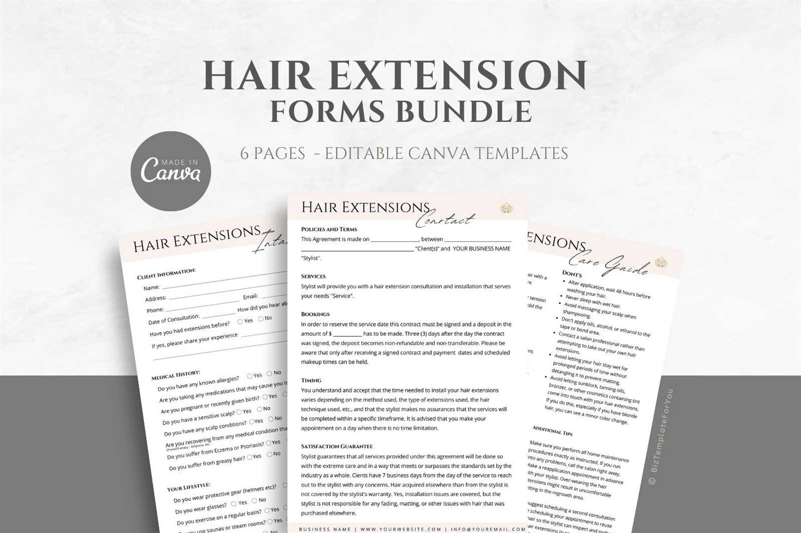 hairdressing invoice template