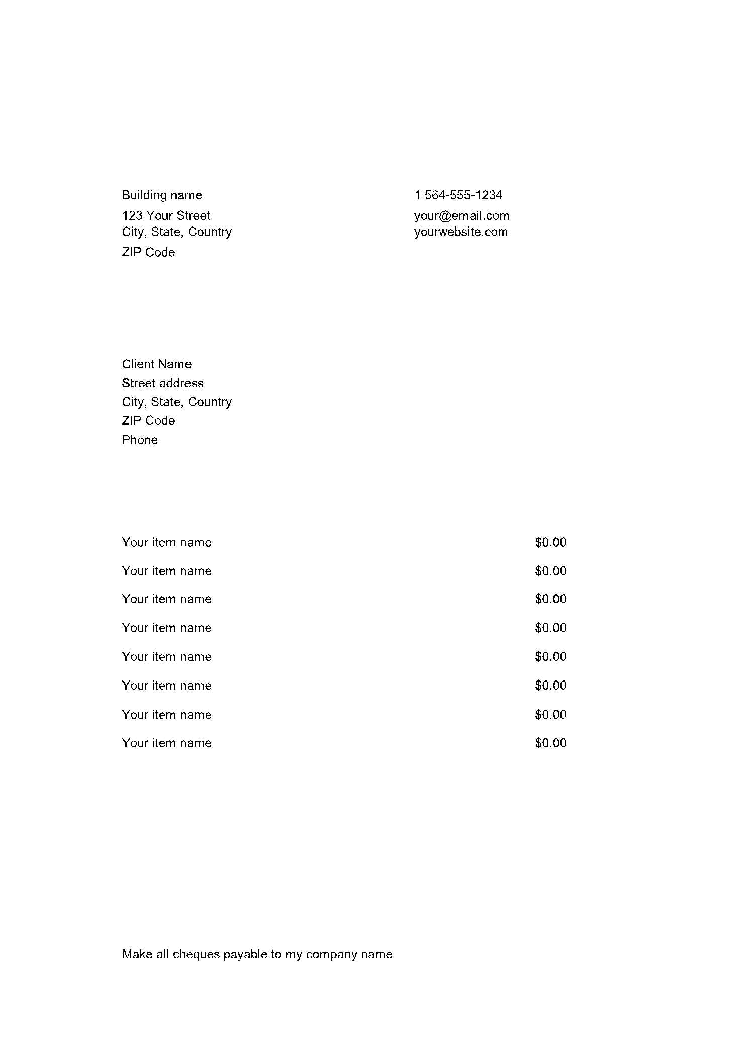 handyman invoice template excel