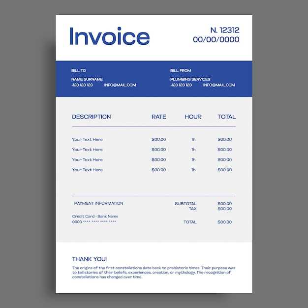 invoice template for plumbing services