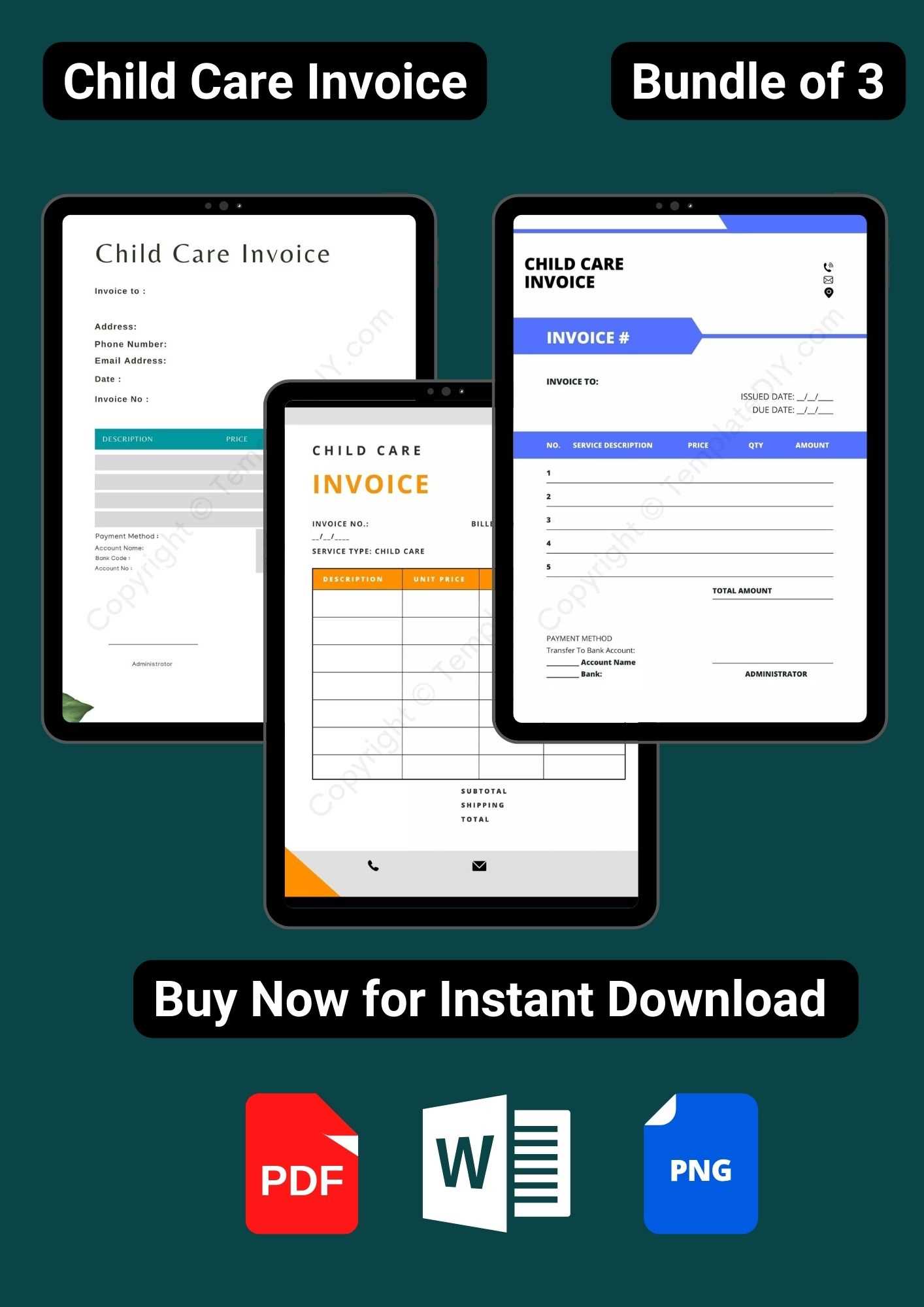 child care invoice template free