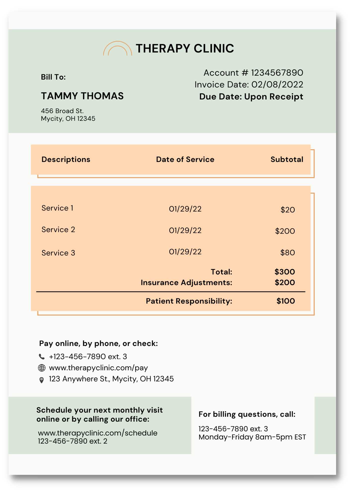 health care invoice template