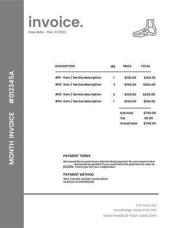 health care invoice template