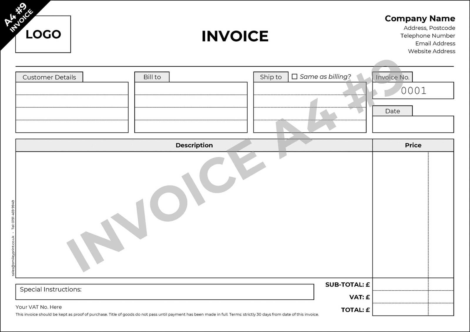 uk free invoice template