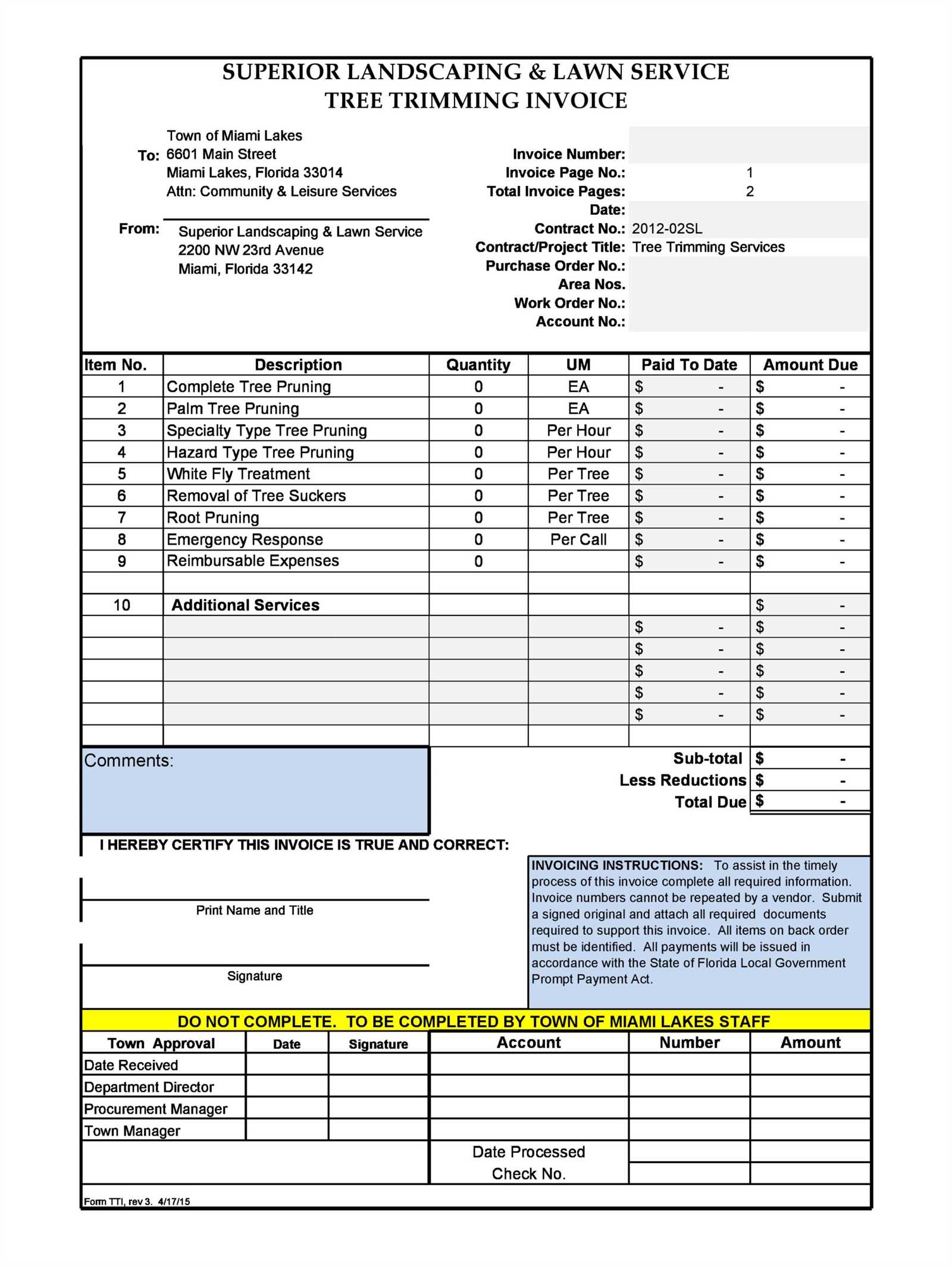 garden invoice template free