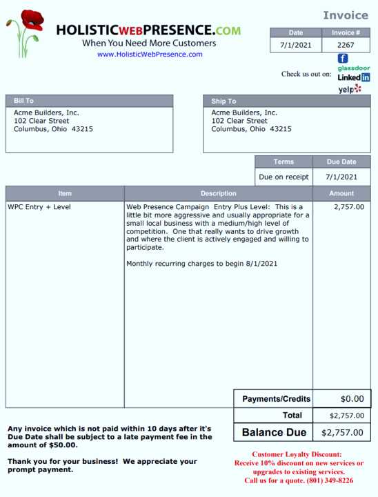 quickbook templates invoices