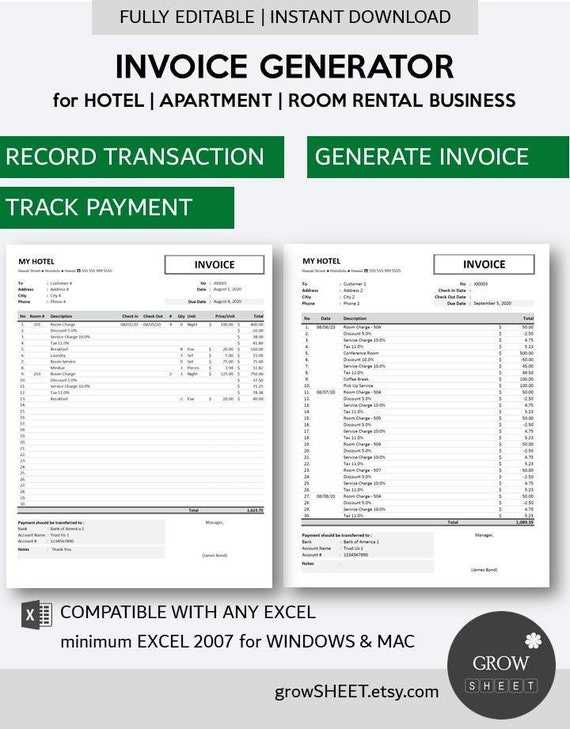 home rental invoice template