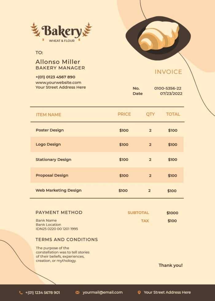 homemade invoice template