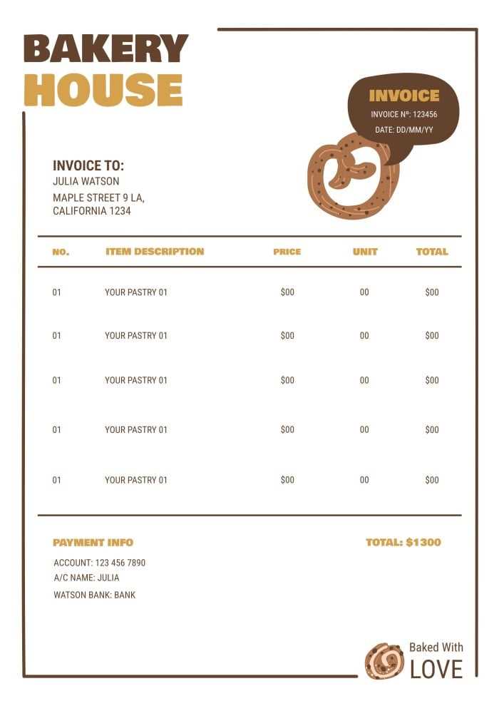 homemade invoice template