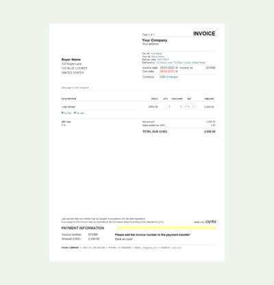 hotel invoice template free download