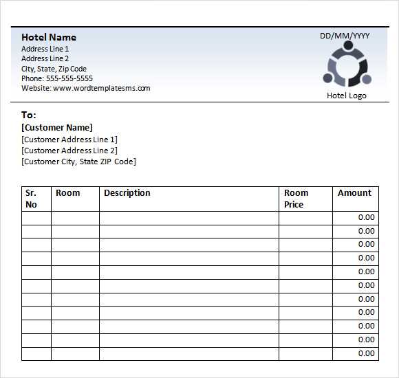 hotel invoice template free download