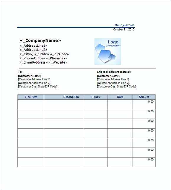 hourly billing invoice template