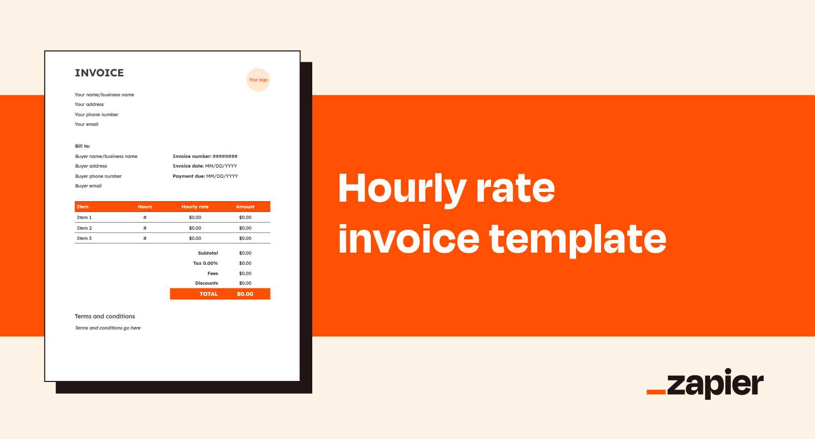 hourly rate invoice template