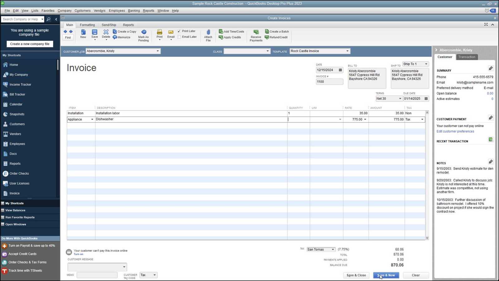 how do i change my invoice template in quickbooks