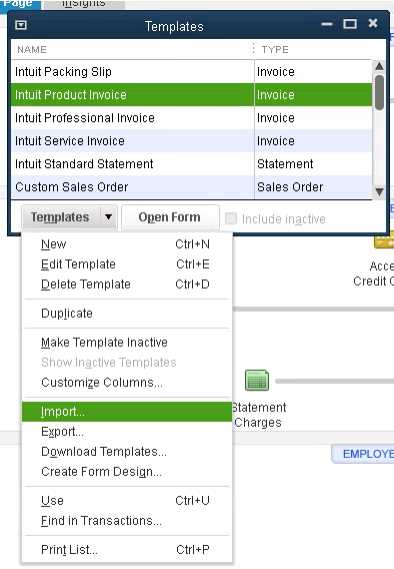 how do i change my invoice template in quickbooks