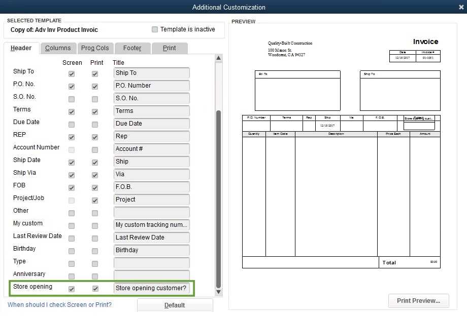 how to edit an invoice template in quickbooks online