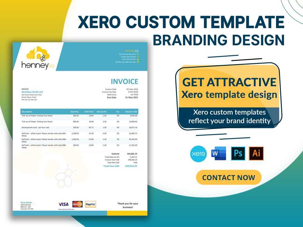 how to edit xero invoice template