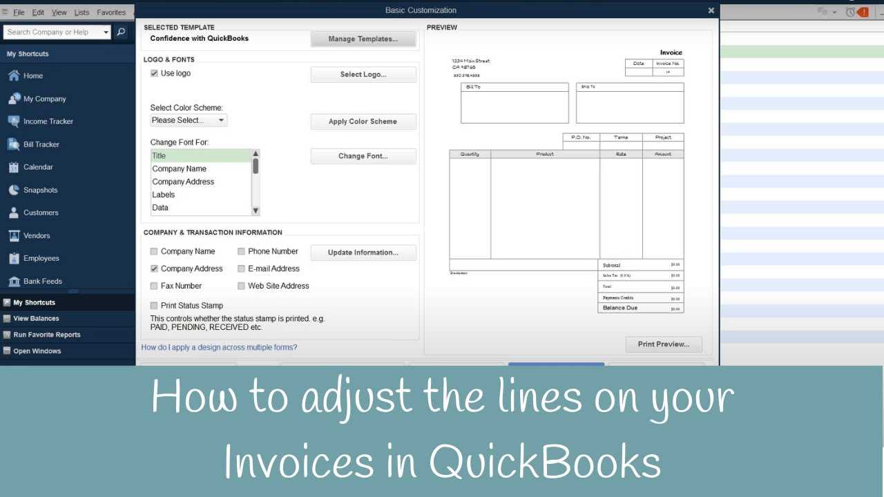 how to edit your invoice template on quickbooks