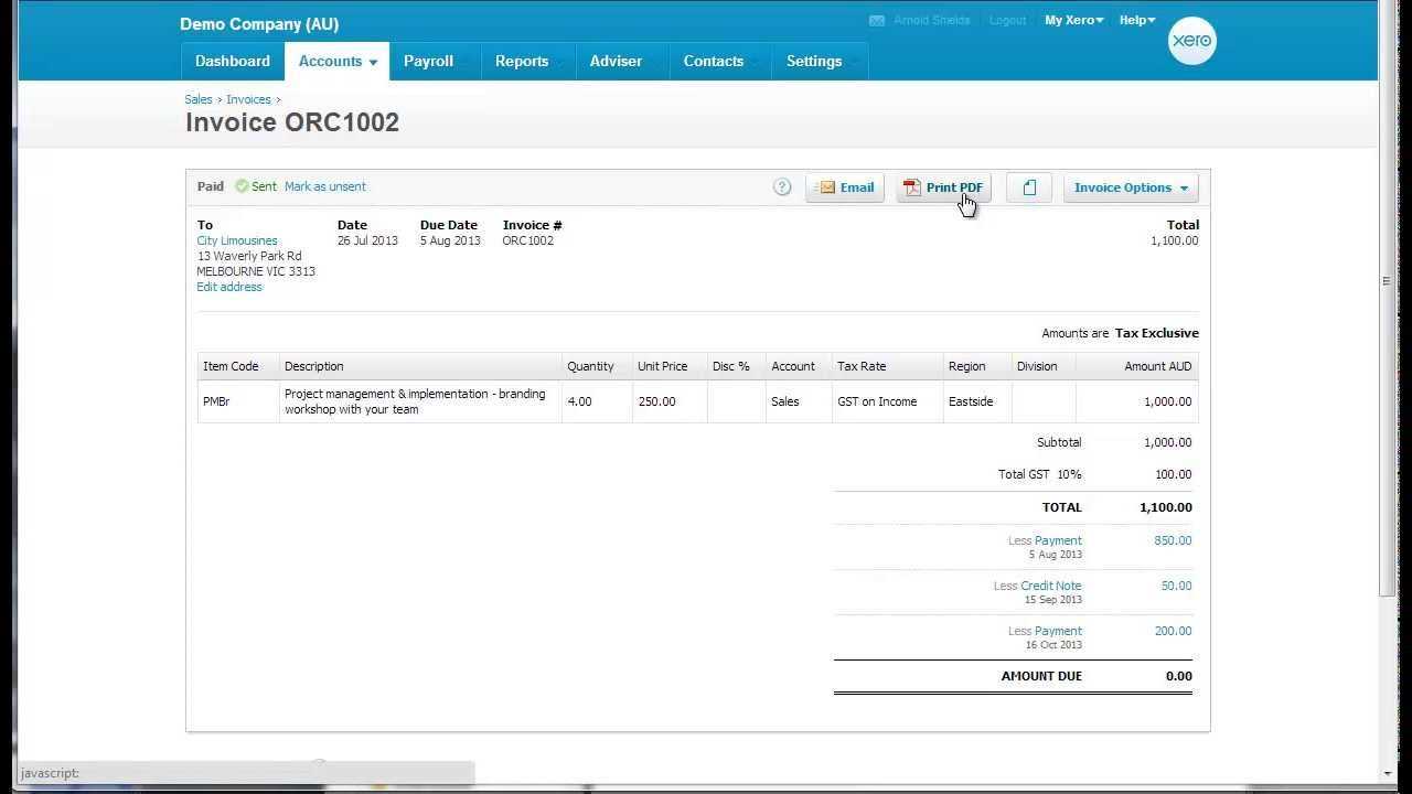 how to set up invoice template in xero