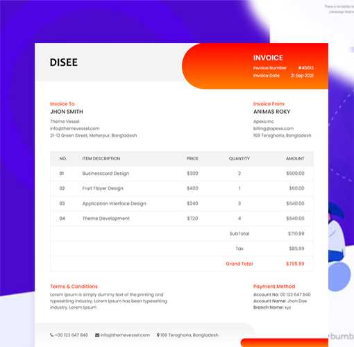 html invoice template free