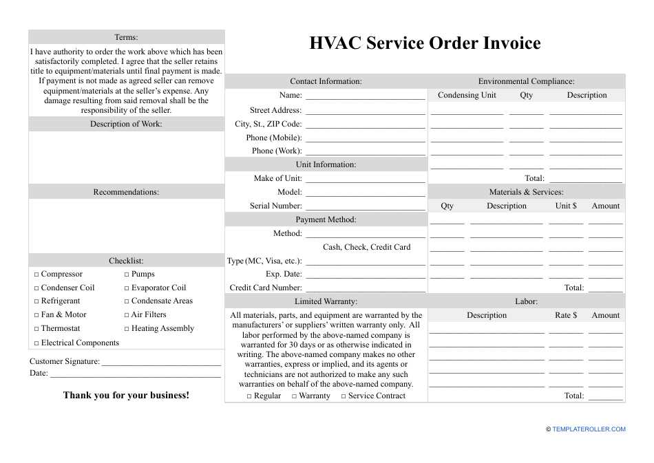 hvac invoice template pdf