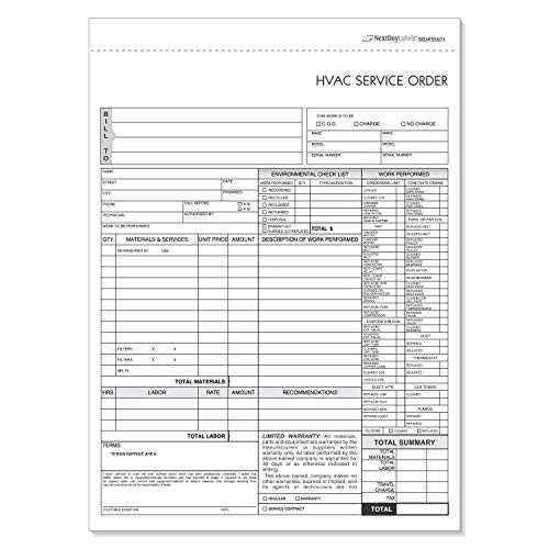 hvac invoices templates