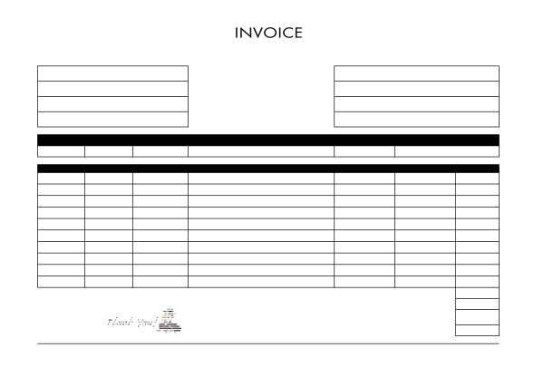 free blank invoice template printable