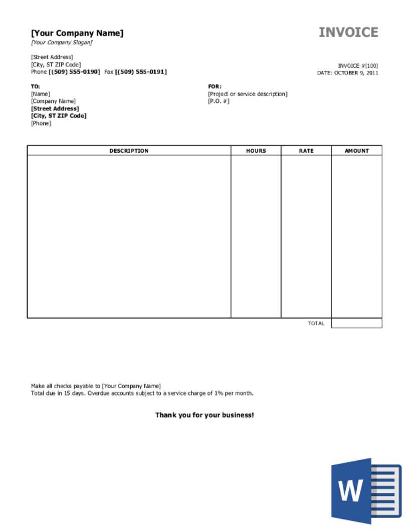 download template invoice