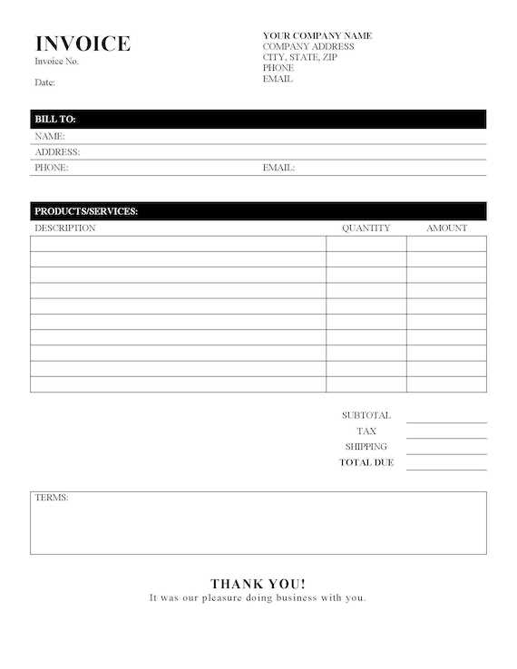 sample invoice template word download