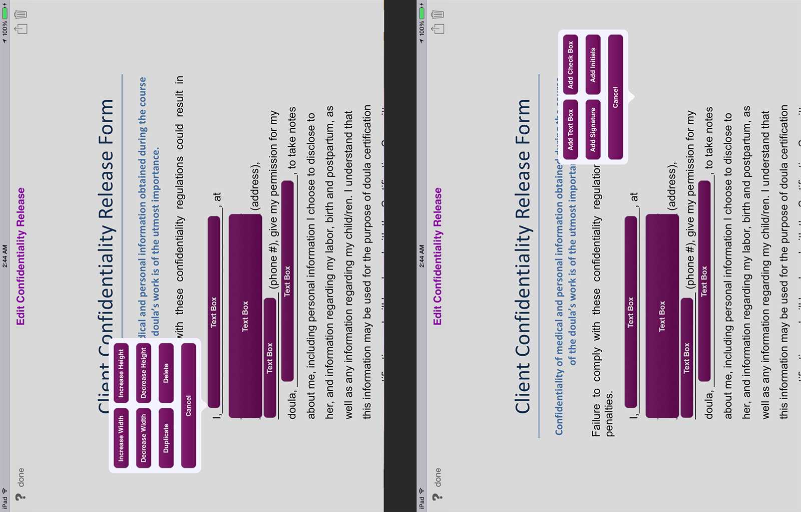 doula invoice template