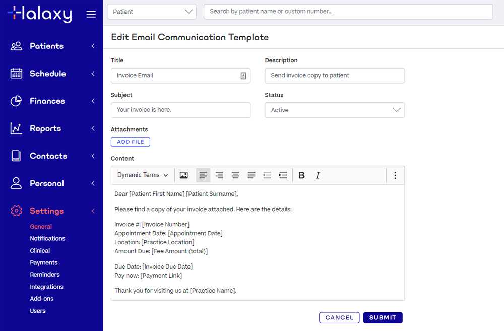 invoice template for email