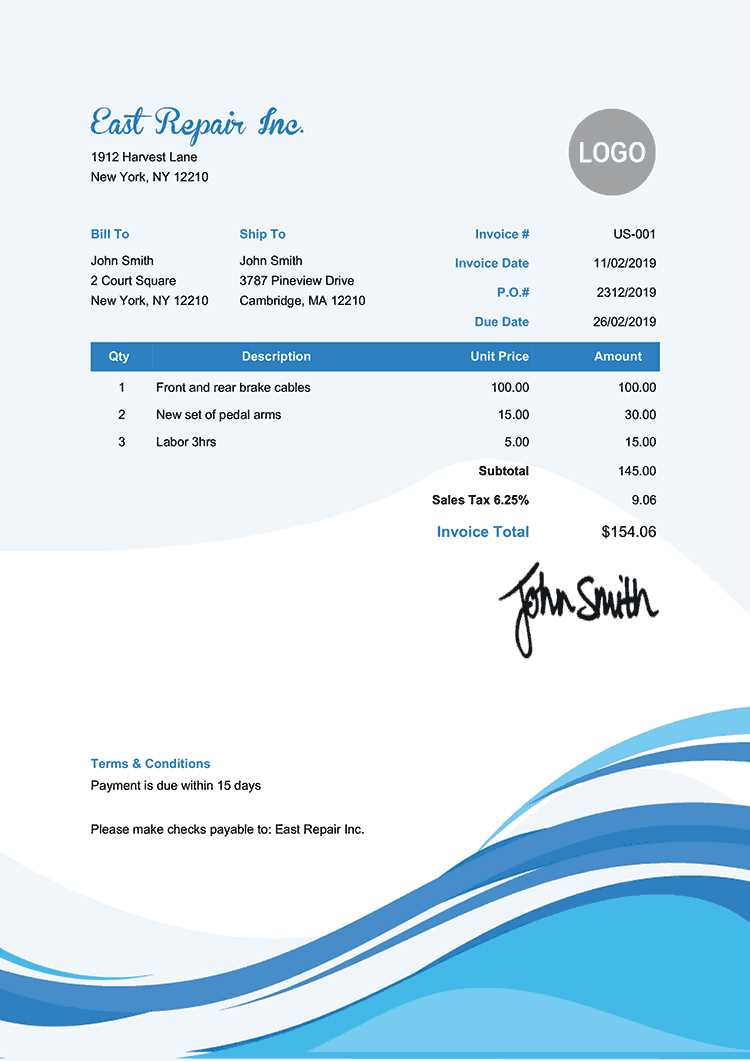 interactive invoice template