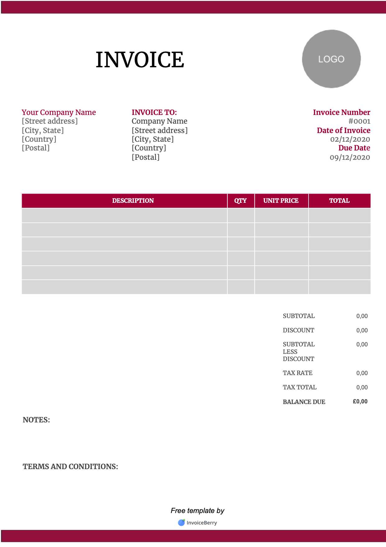 interactive invoice template