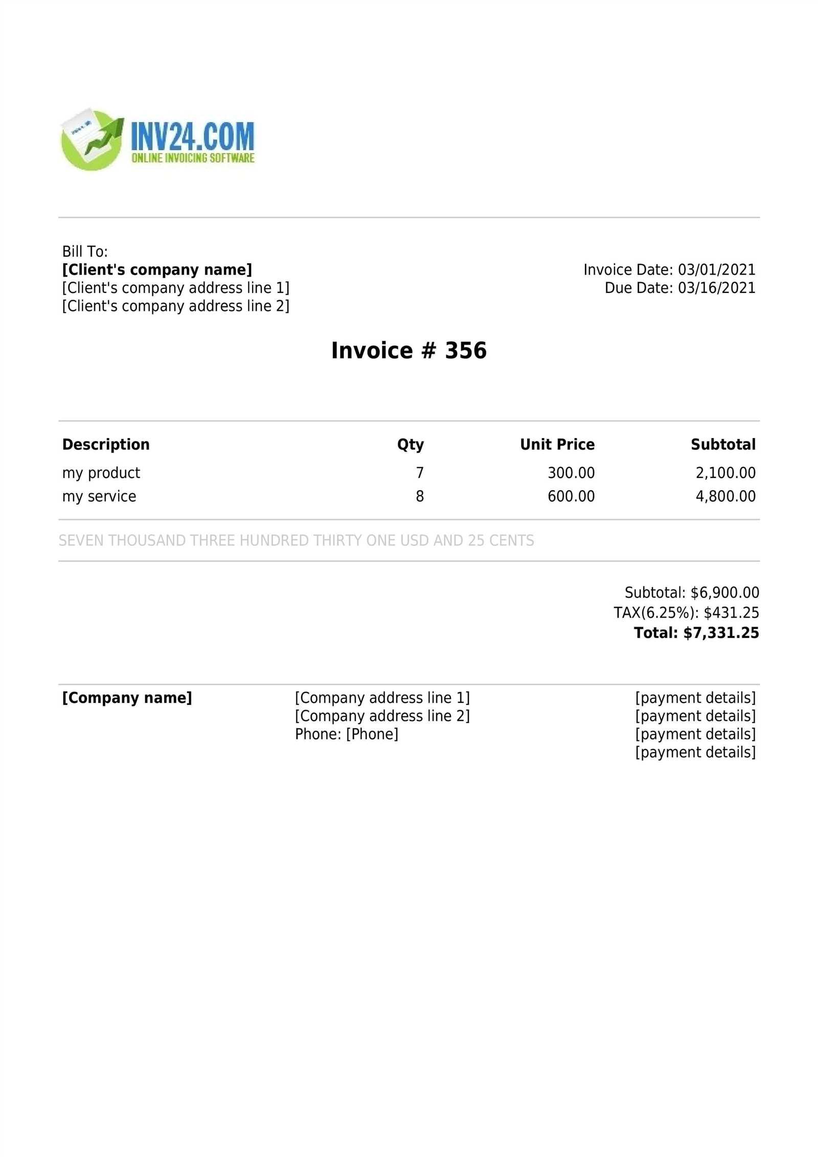 intercompany invoice template