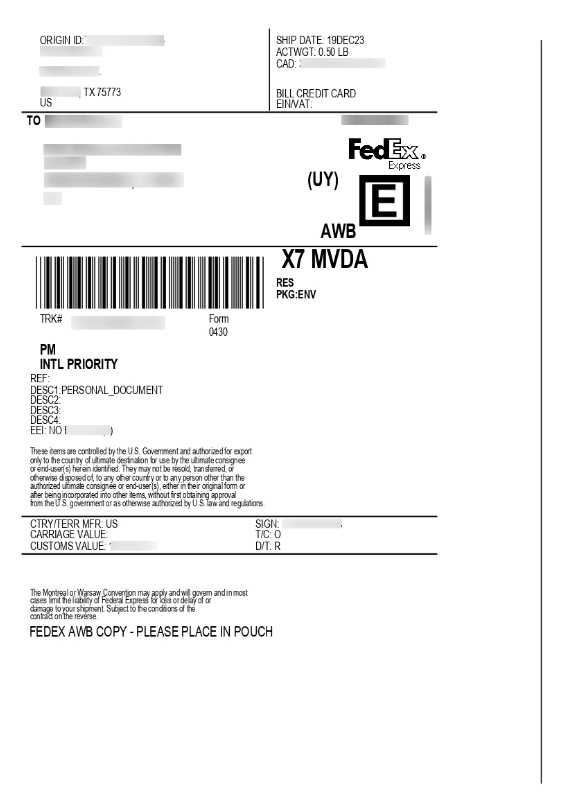 international shipping invoice template