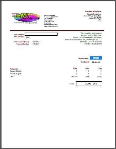 interpreter invoice template