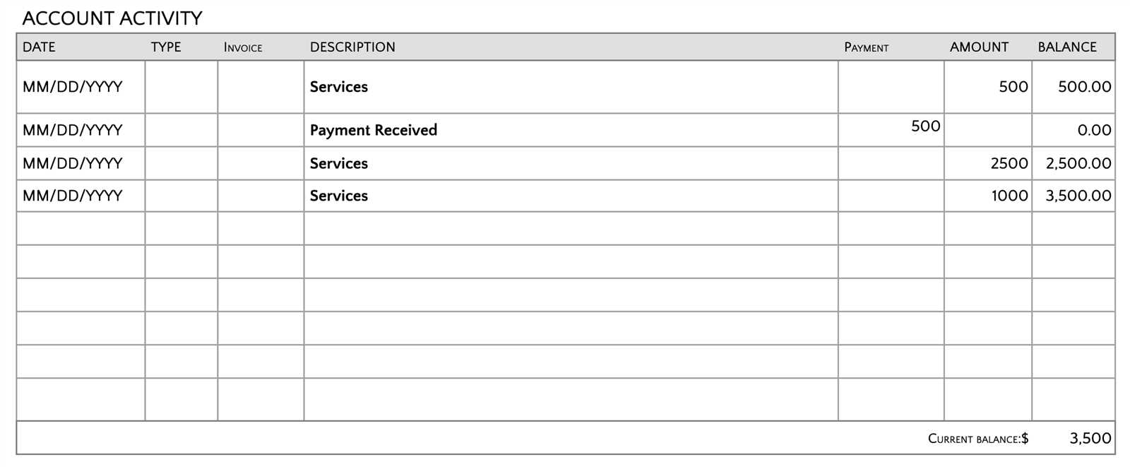 invoice and statement templates