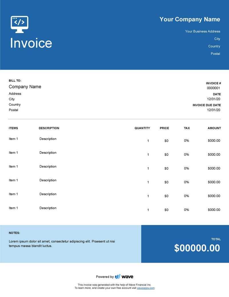 invoice bootstrap template