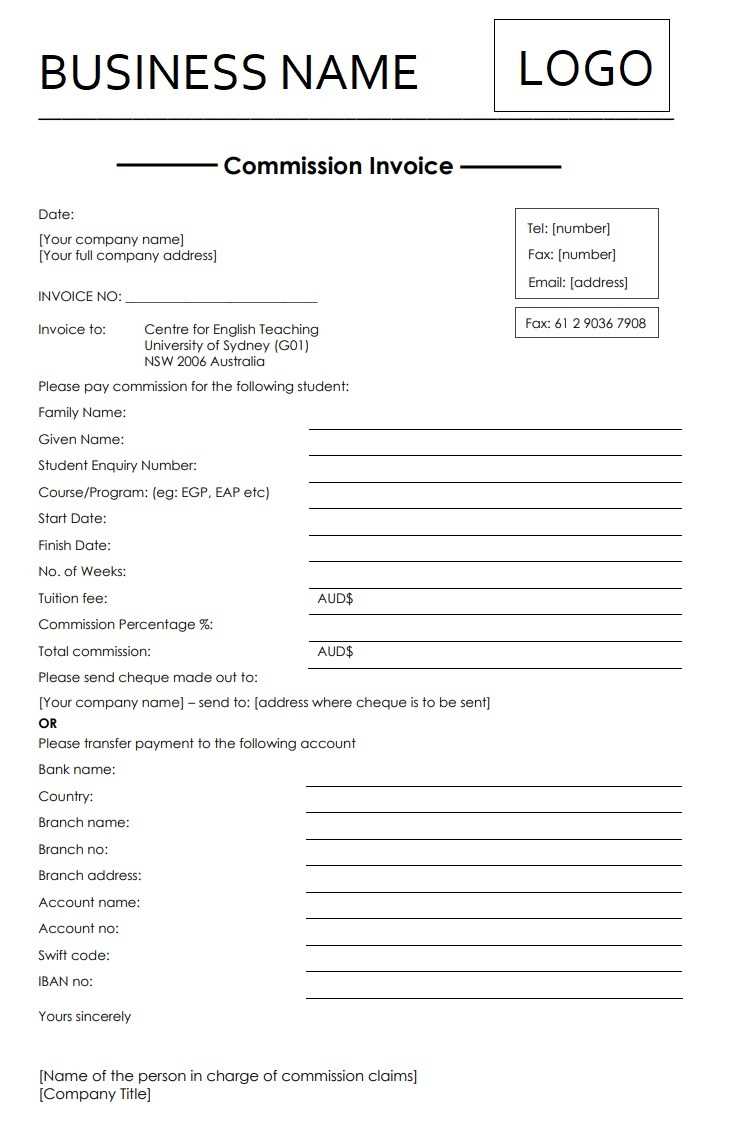 invoice claim template