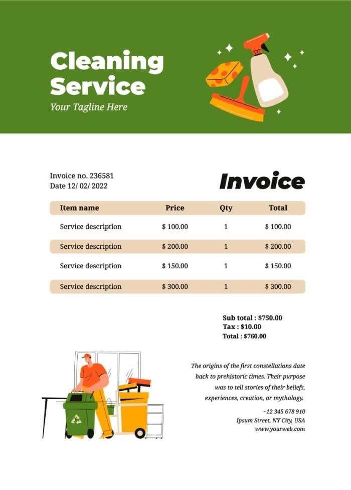 invoice cleaning template