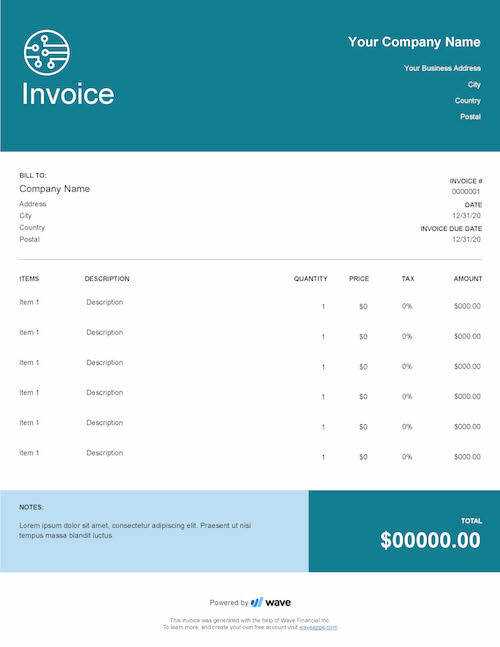 invoice digital template