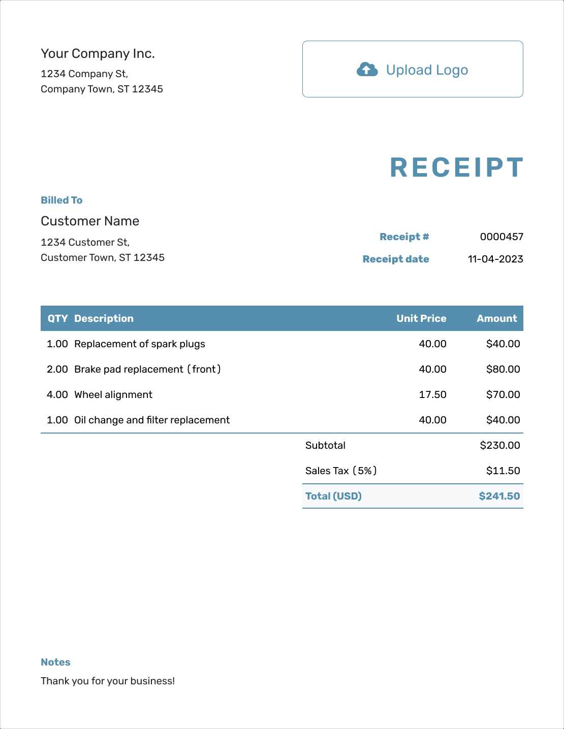 invoice doc template free