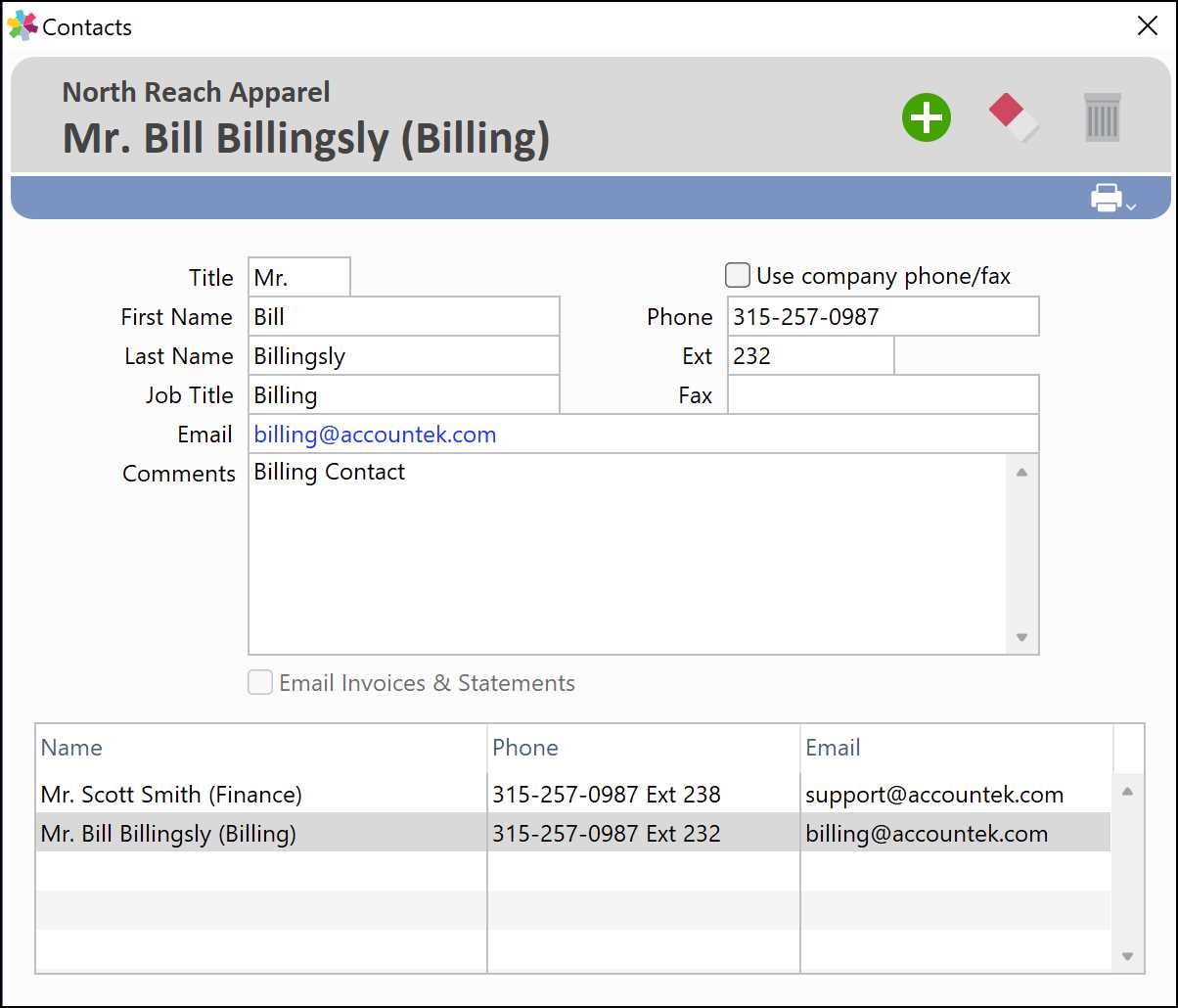 invoice email message template