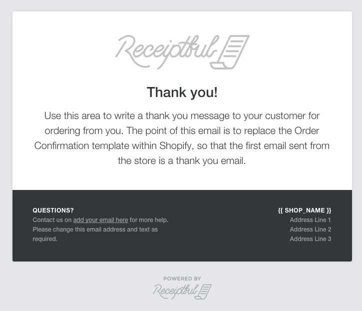 invoice email message template