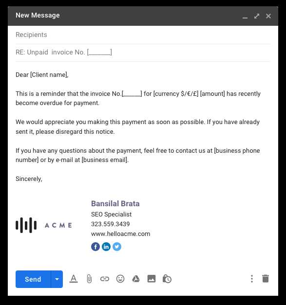 invoice email templates
