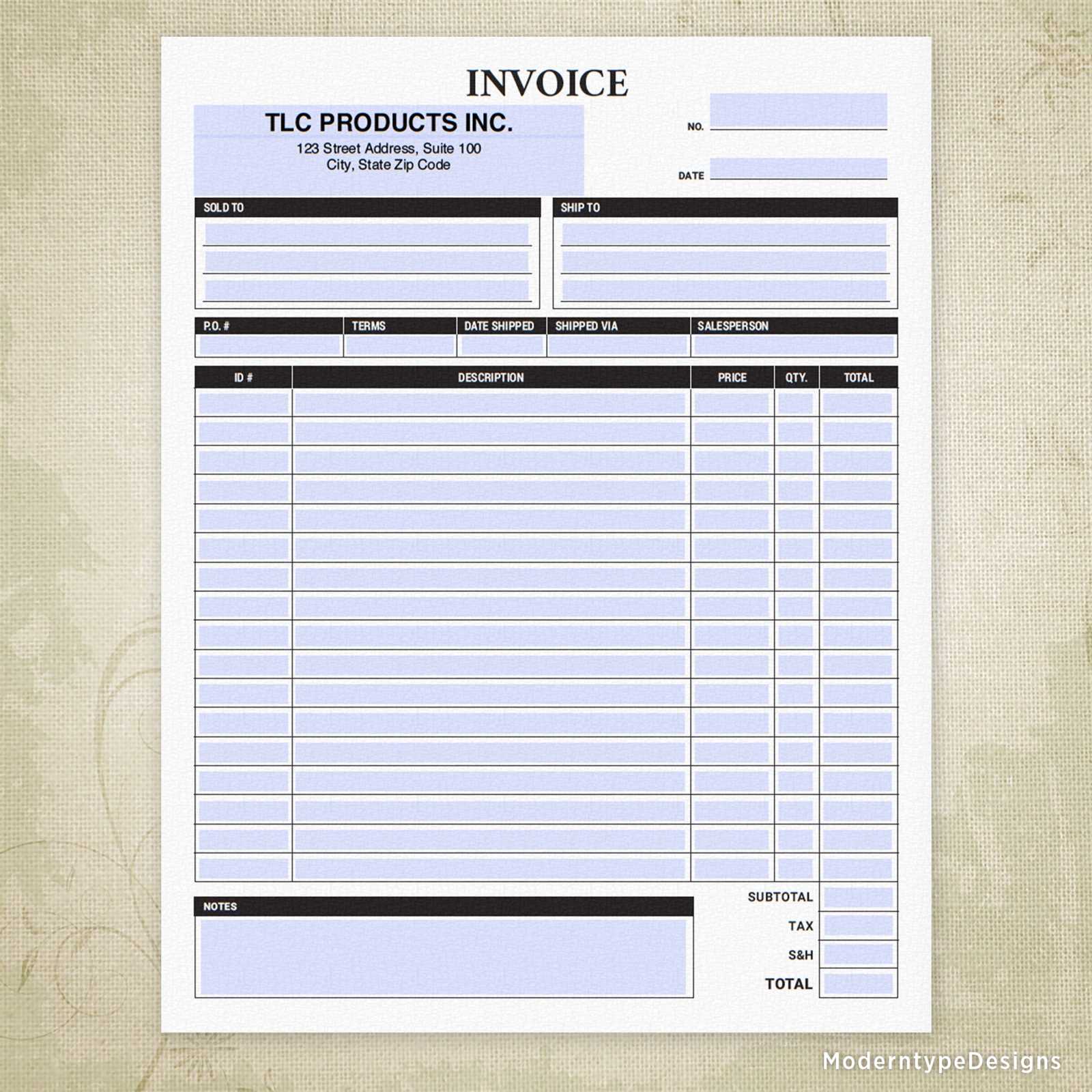 invoice fillable template