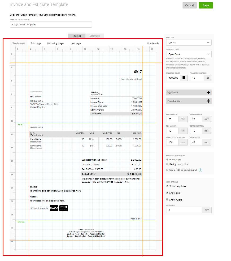 invoice footer template