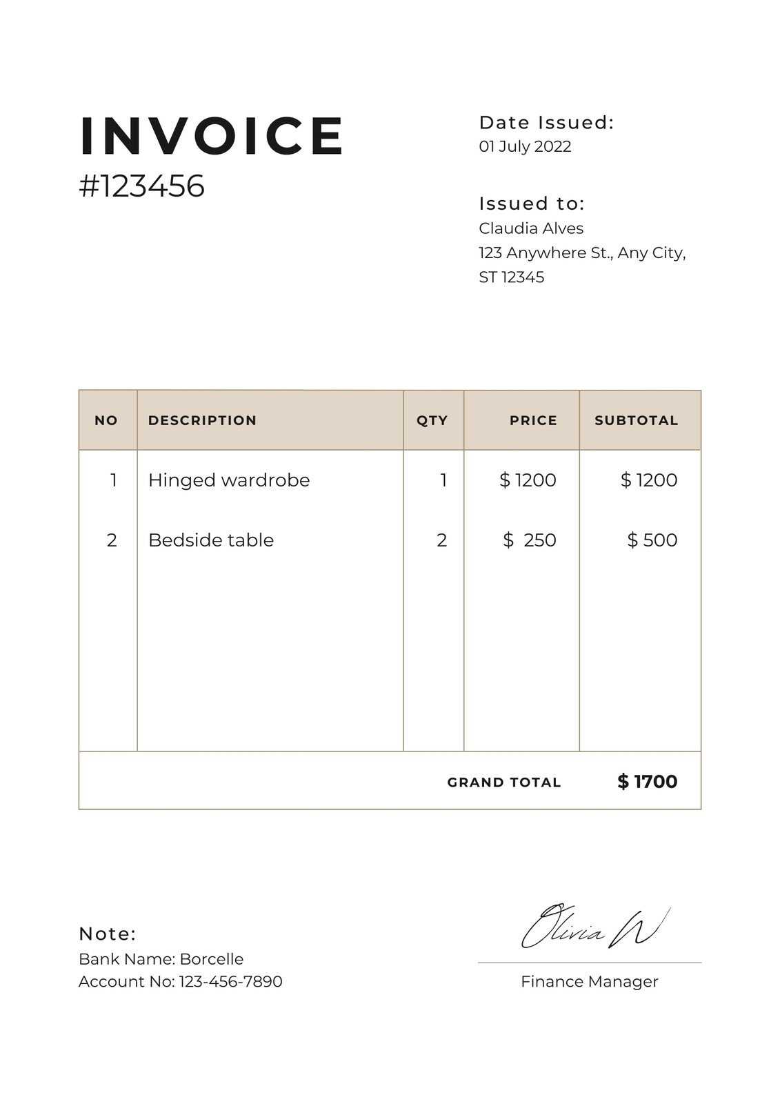 invoice free template download