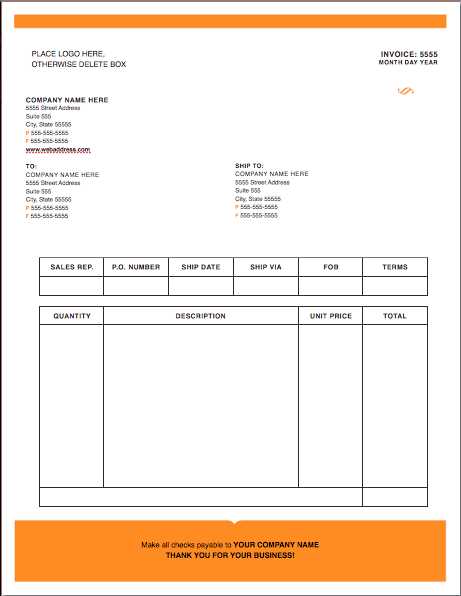 invoice header template